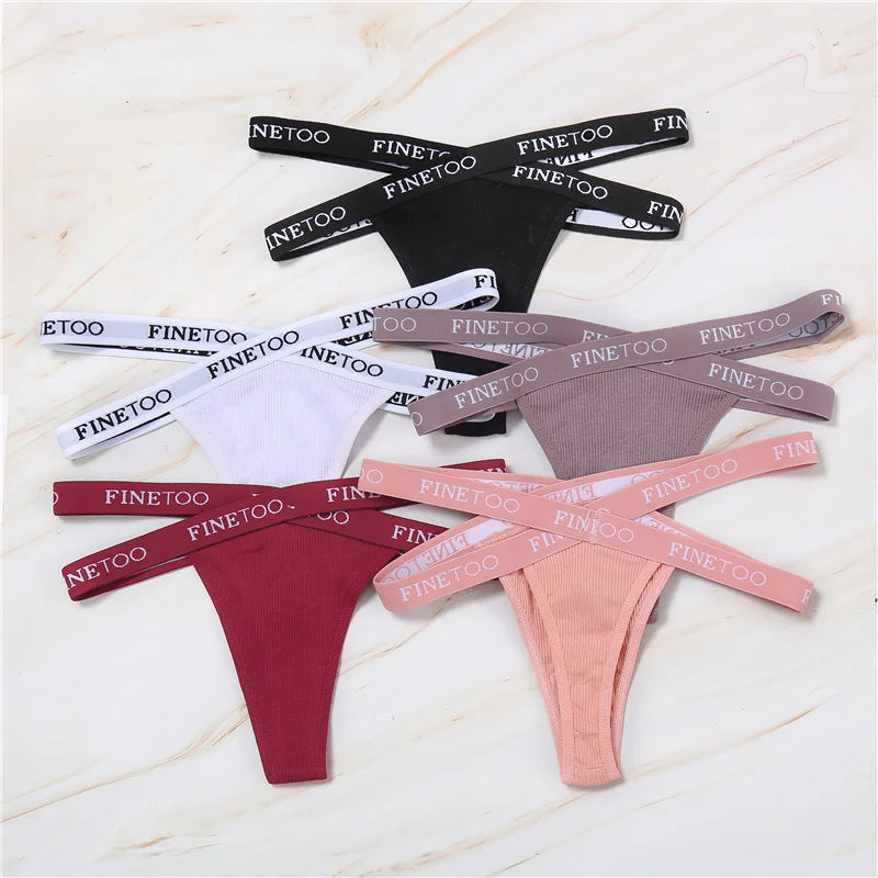 FINETOO – culotte en coton pour femmes, 1 pièce, Lingerie croisée sur le devant, Sexy, taille basse, tongs de couleur, sous-vêtements pour dames, sous-vêtements doux à la mode
