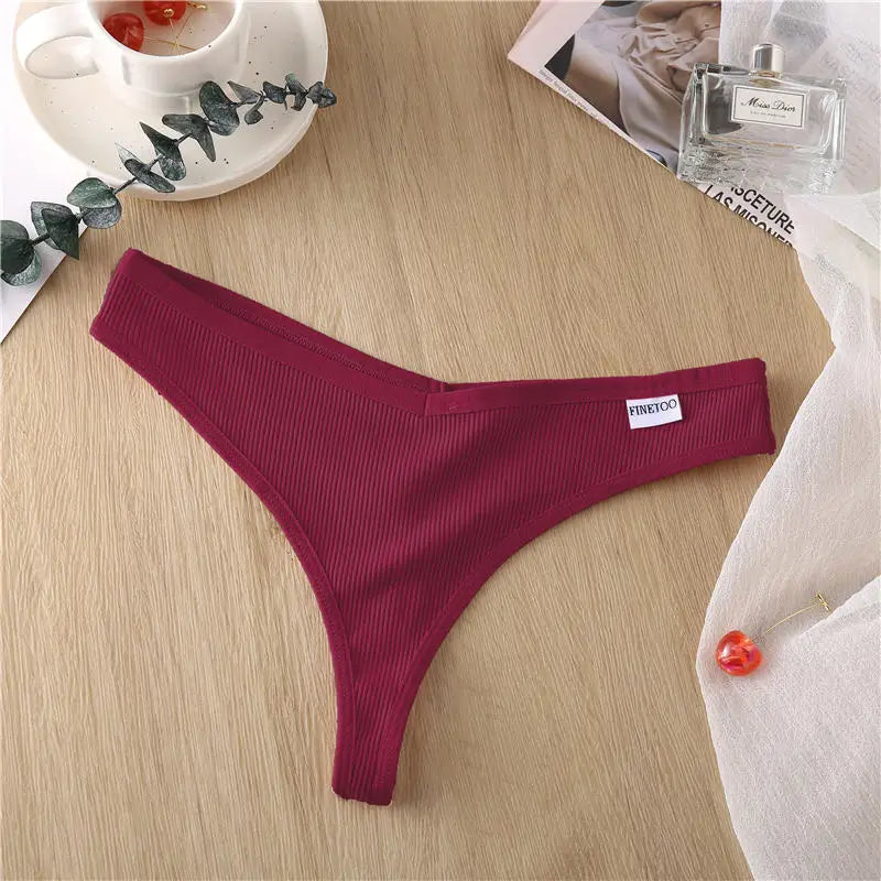 FINETOO Culotte en coton G-String pour femmes, String en V Wasit Lingerie, String document solide, Sous-vêtements respirants M-XL, Lingerie intime pour filles