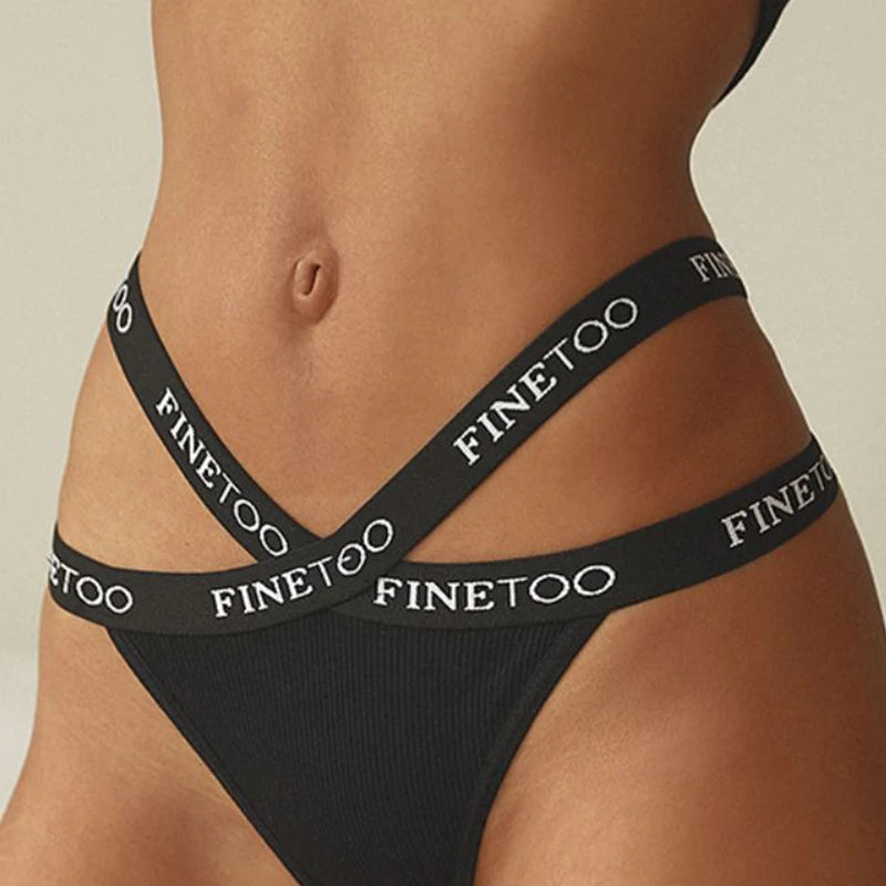 FINETOO – culotte en coton pour femmes, 1 pièce, Lingerie croisée sur le devant, Sexy, taille basse, tongs de couleur, sous-vêtements pour dames, sous-vêtements doux à la mode