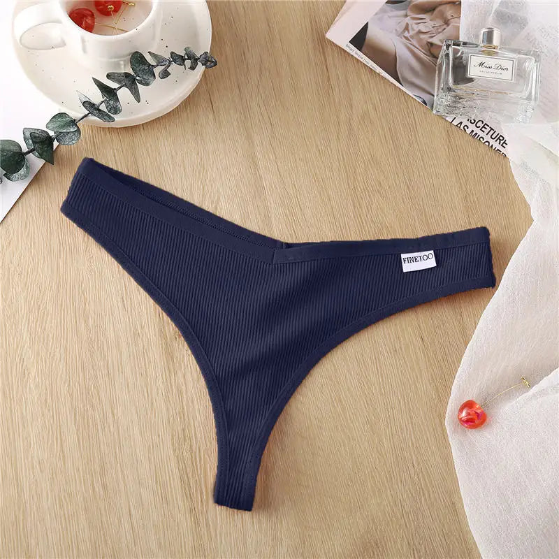 FINETOO Culotte en coton G-String pour femmes, String en V Wasit Lingerie, String document solide, Sous-vêtements respirants M-XL, Lingerie intime pour filles