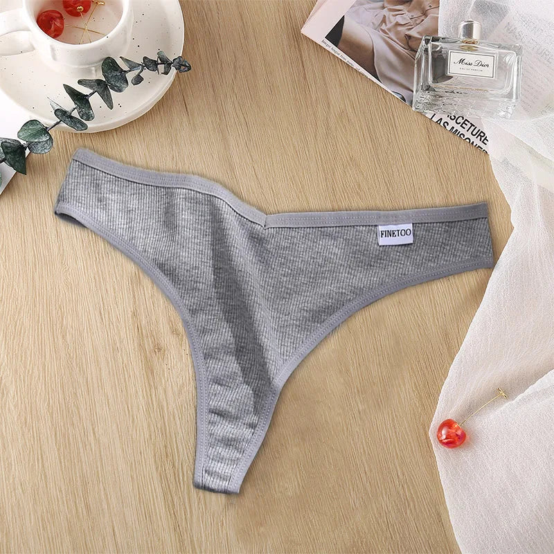 FINETOO Culotte en coton G-String pour femmes, String en V Wasit Lingerie, String document solide, Sous-vêtements respirants M-XL, Lingerie intime pour filles