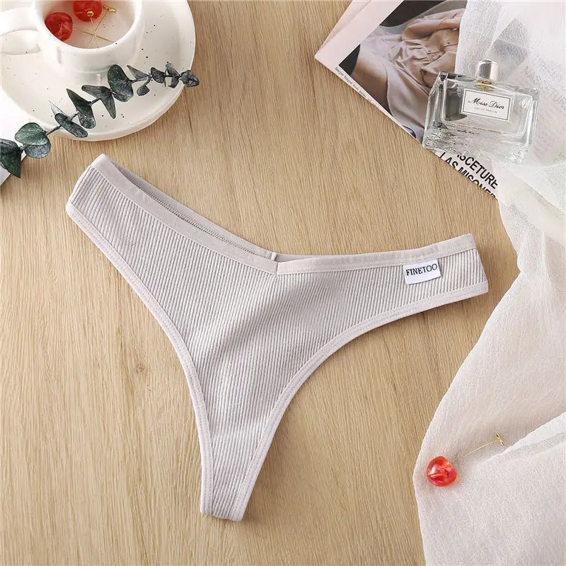FINETOO Culotte en coton G-String pour femmes, String en V Wasit Lingerie, String document solide, Sous-vêtements respirants M-XL, Lingerie intime pour filles