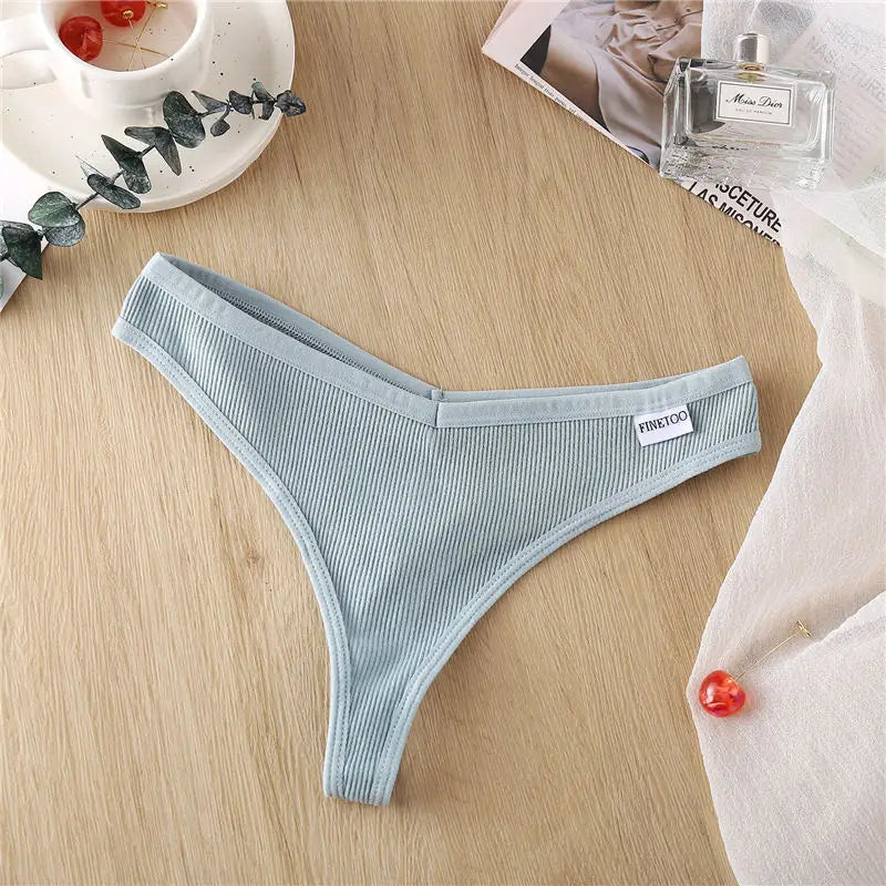 FINETOO Culotte en coton G-String pour femmes, String en V Wasit Lingerie, String document solide, Sous-vêtements respirants M-XL, Lingerie intime pour filles