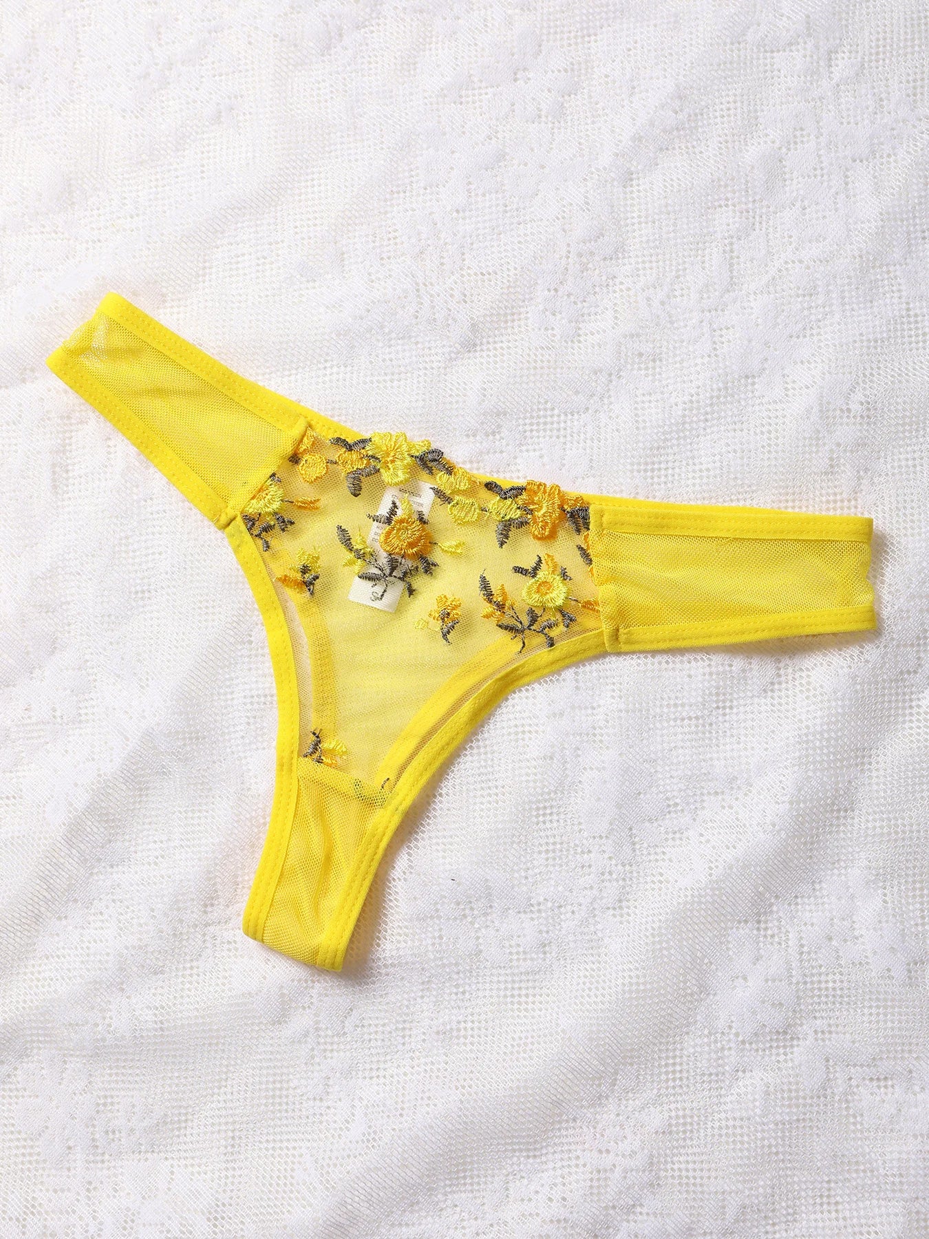 Ensemble soutien-gorge et culotte en dentelle pour femmes, sous-vêtements sexy, push up, broderie de fleurs, 7.0